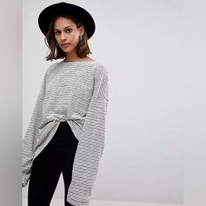 Allsaints Adelise LS stripe Tee size M